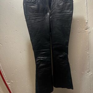 Black Leather Pants bell bottom